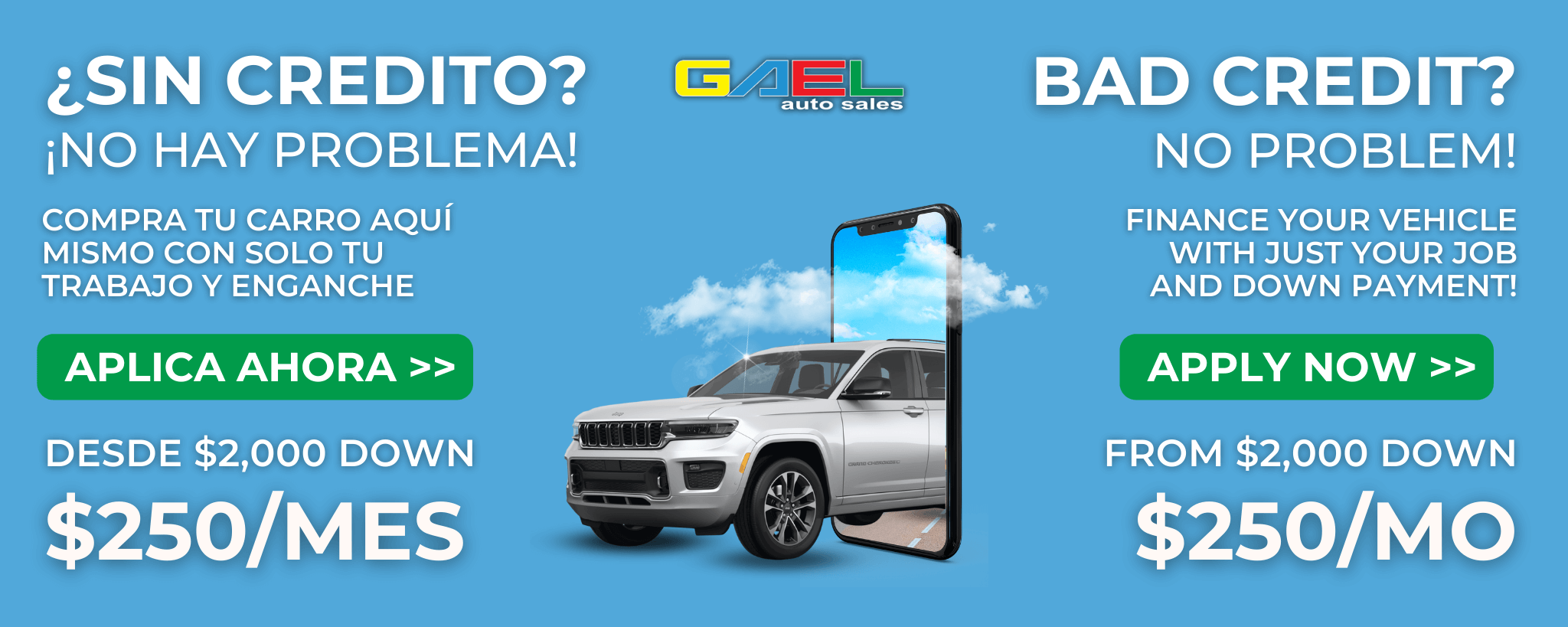 finance your vehicle in house from 250 per month and 2000 down