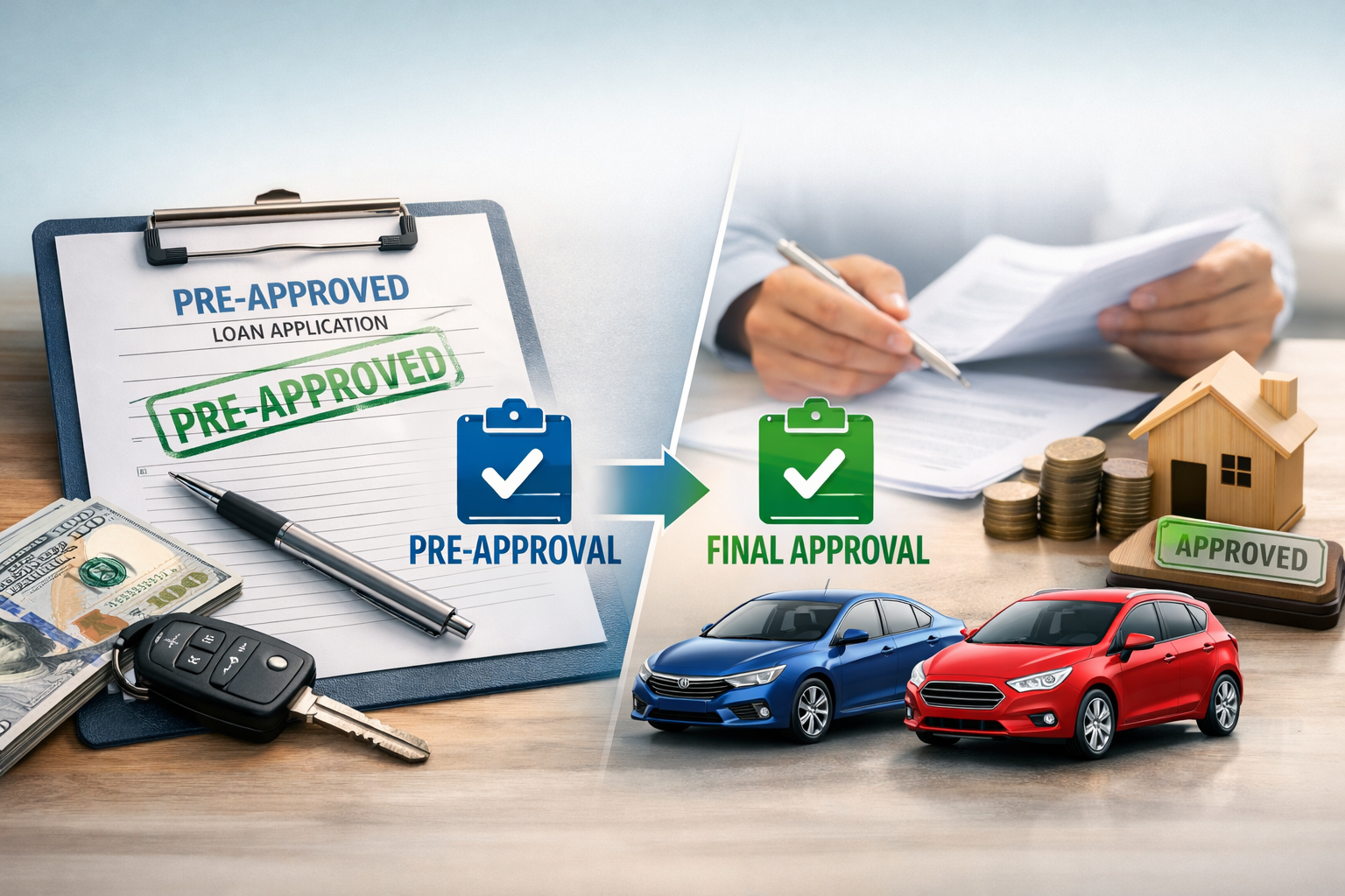 Auto loan pre-approval and final approval