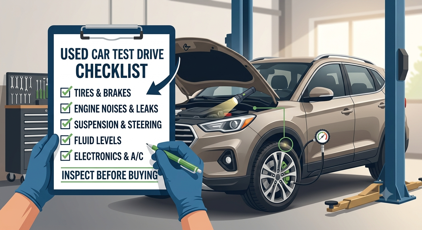Used Car Test Drive Checklist: Inspect and Repair Before Buying 