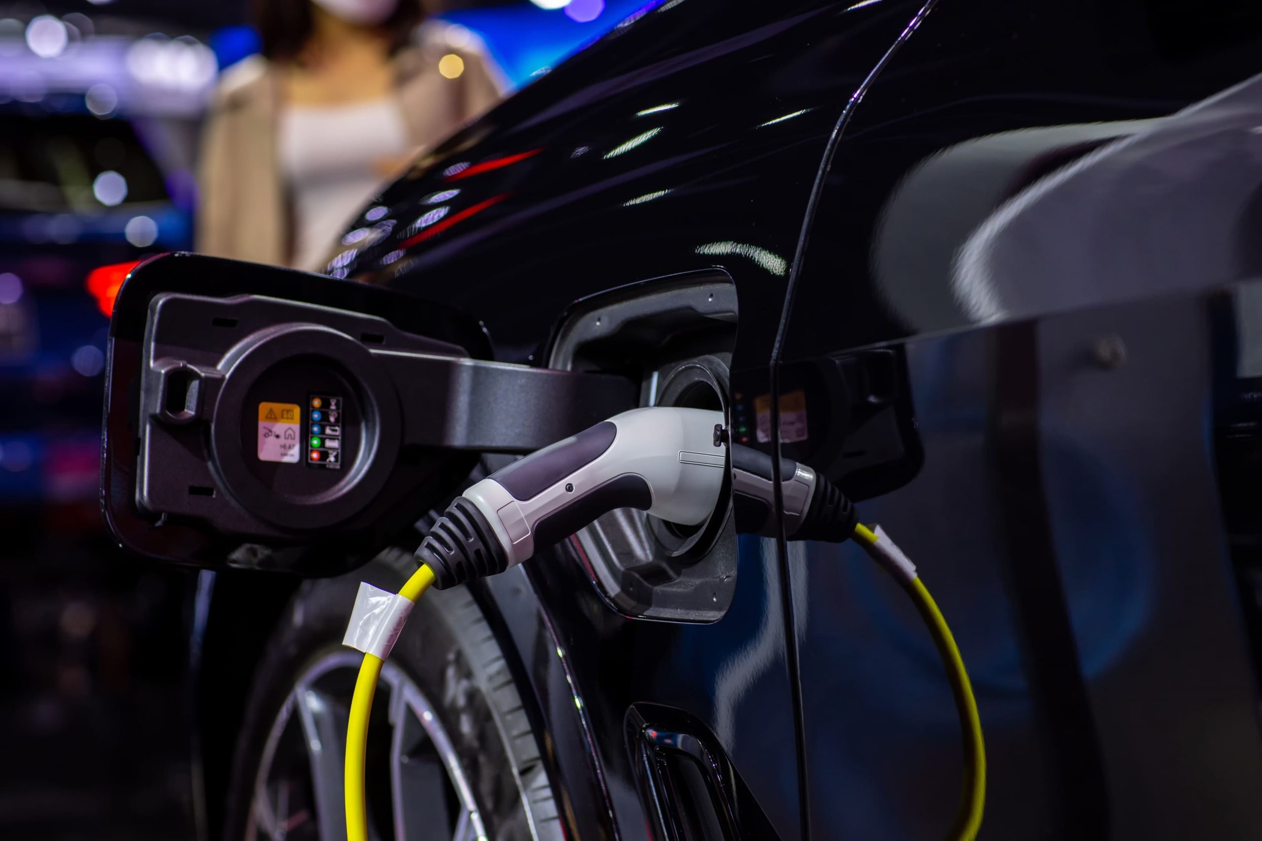 Electric car charging station hybrid