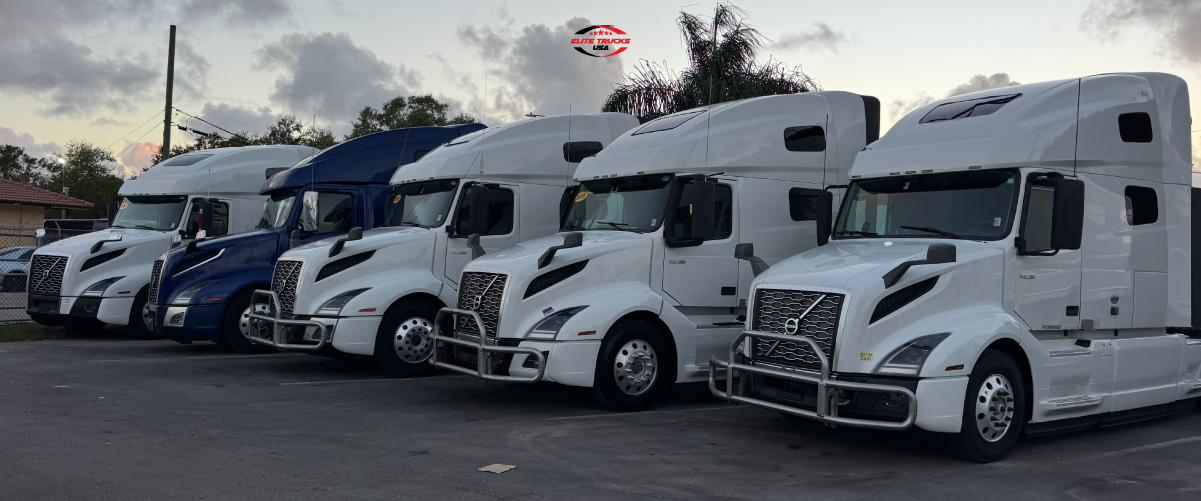 Image2 Fleet of late-model Volvo VNL semi-trucks for sale at Elite Trucks USA.