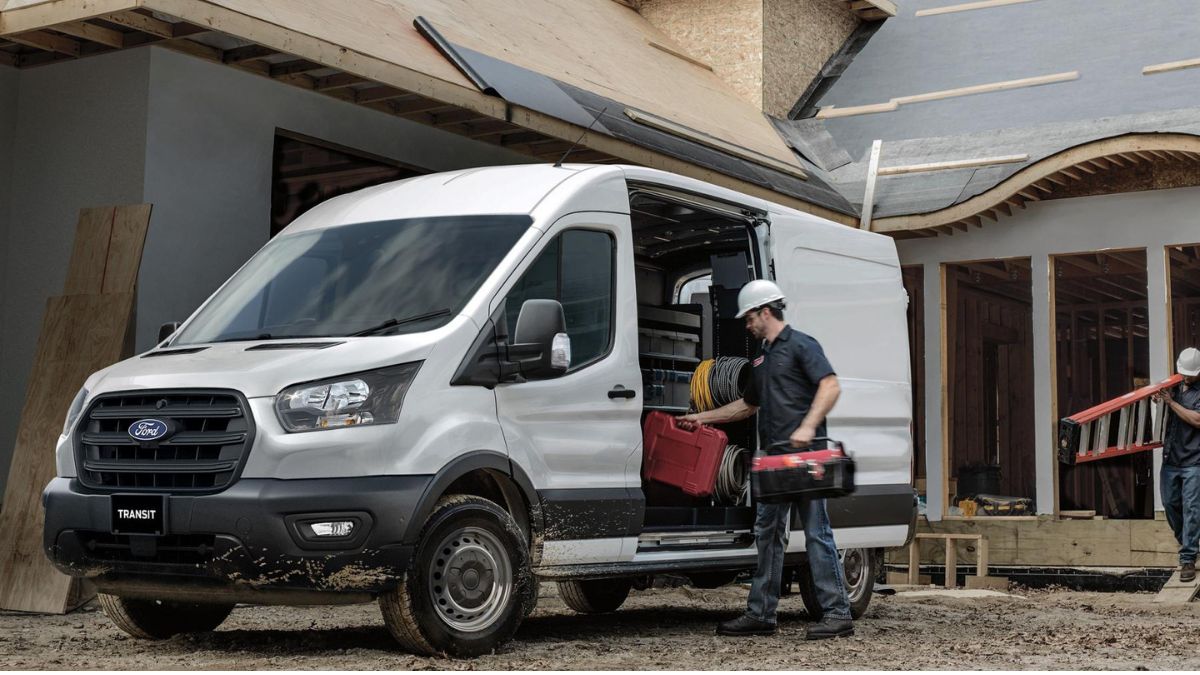 Small business owner with recently purchased work van