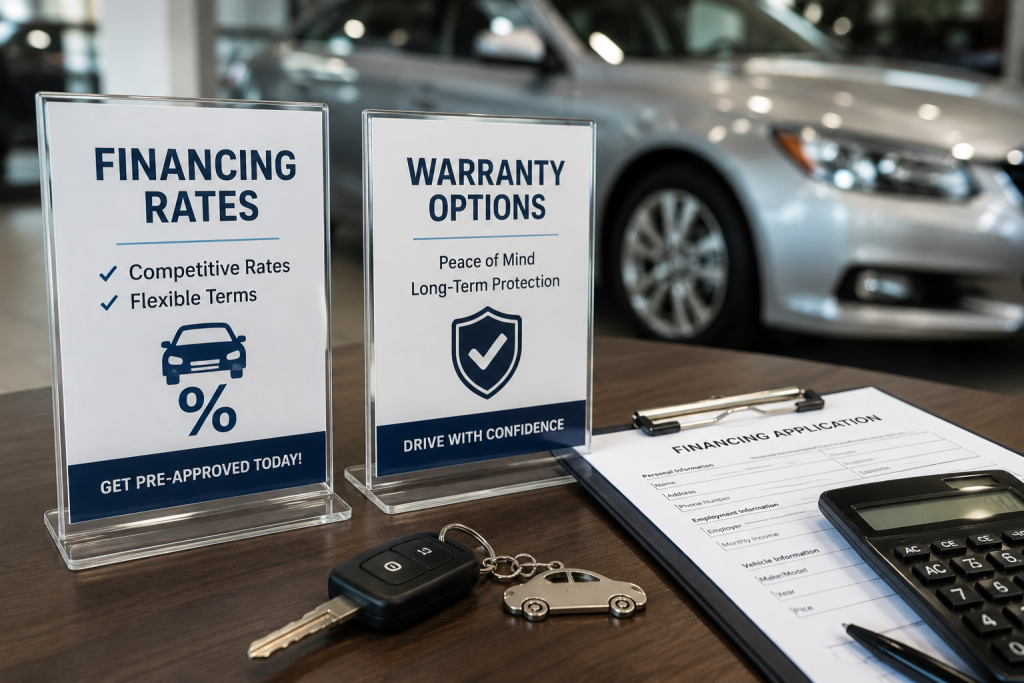 dealership financing and warranty options
