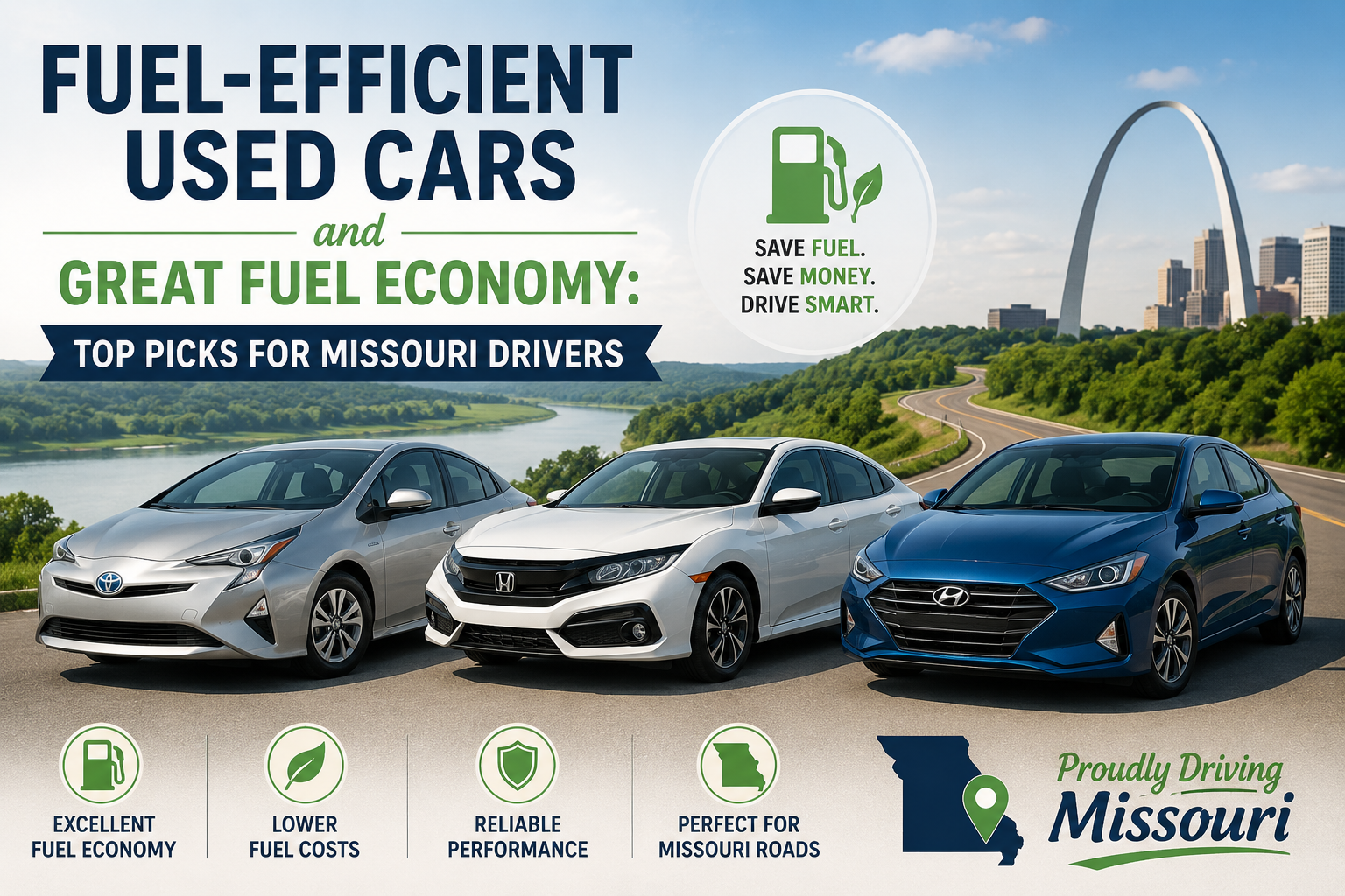 Fuel-efficient used cars with great fuel economy for Missouri drivers