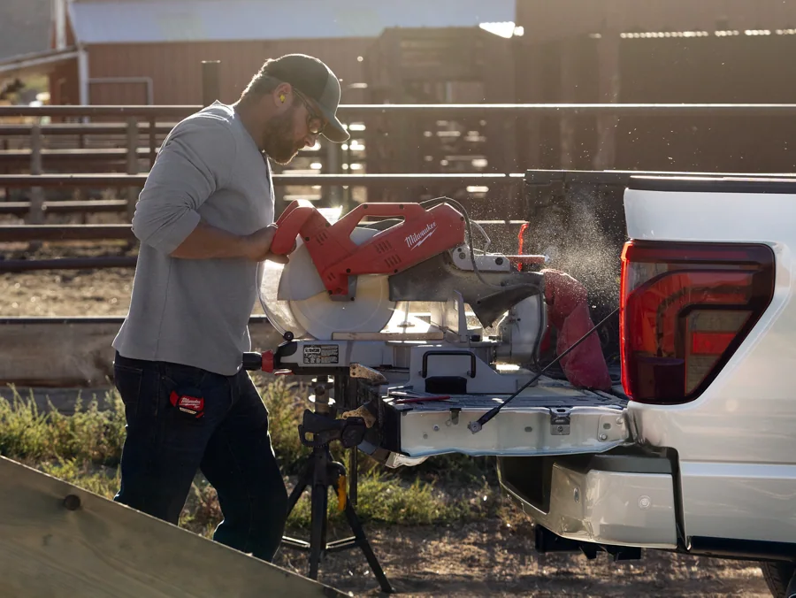 Man using his Ford truck for work
