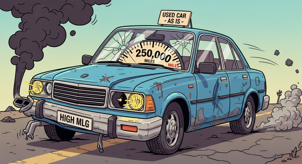 Used car with mileage