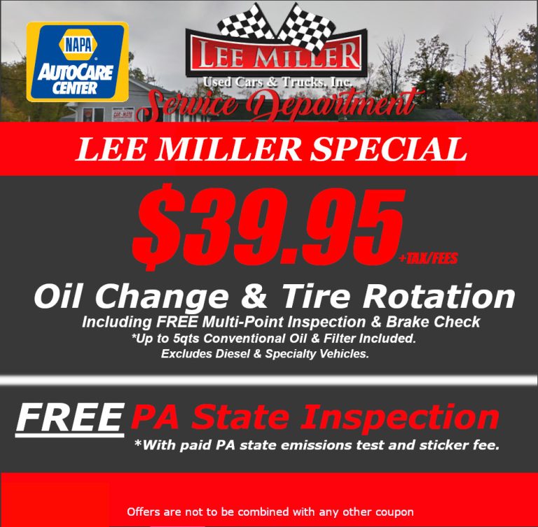 Service Specials Lee Miller Used Cars & Trucks, Inc