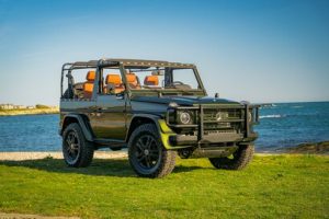 Custom restored Mercedes G-Wagon in green at Vantage Auto