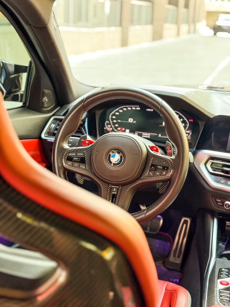 Interior of a 2022 BMW M3 – quality used cars in Utah