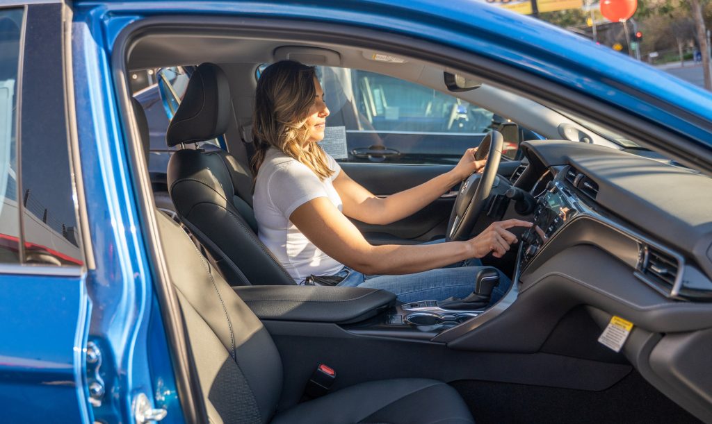 Female Customer in Car