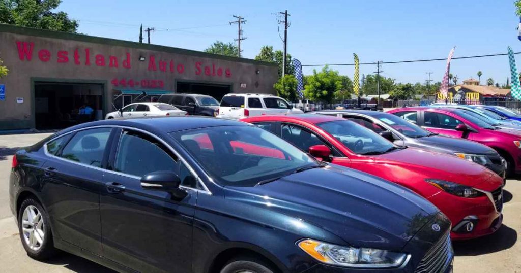 an image of a car lot fresno offers called Westland Auto Sales