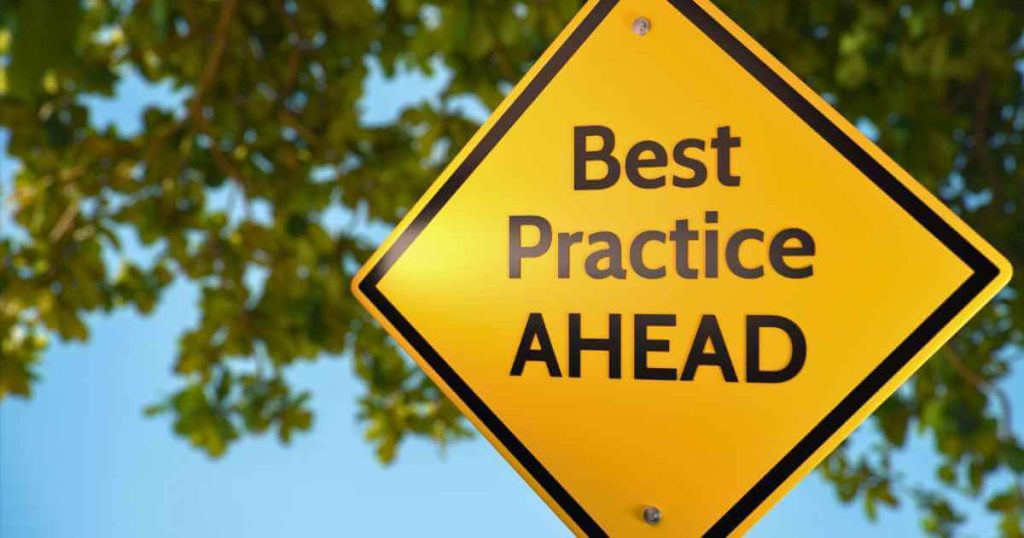 a picture of a sign that says "best practice ahead" for car financing options