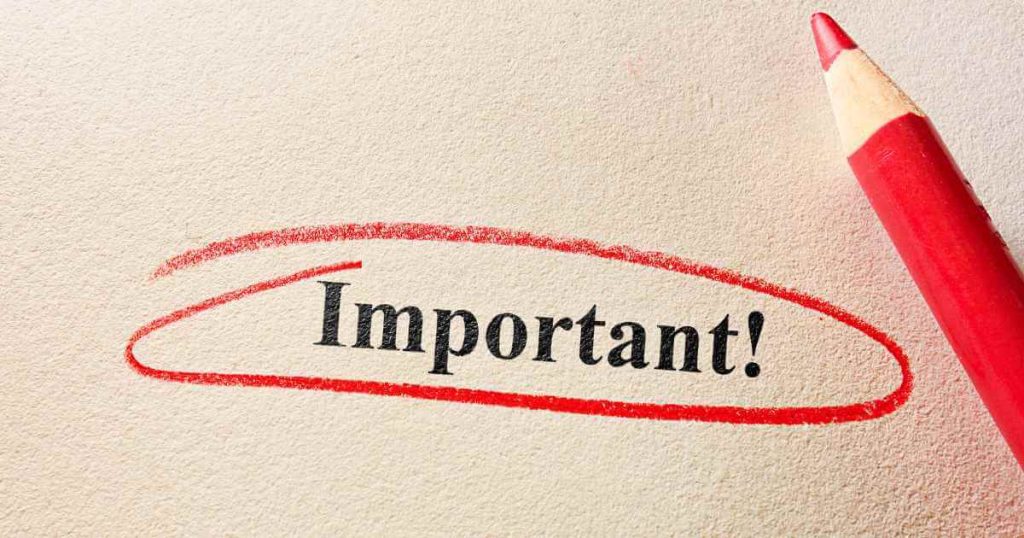 an image of a red pencil over paper that has "Important!" on it circled in red