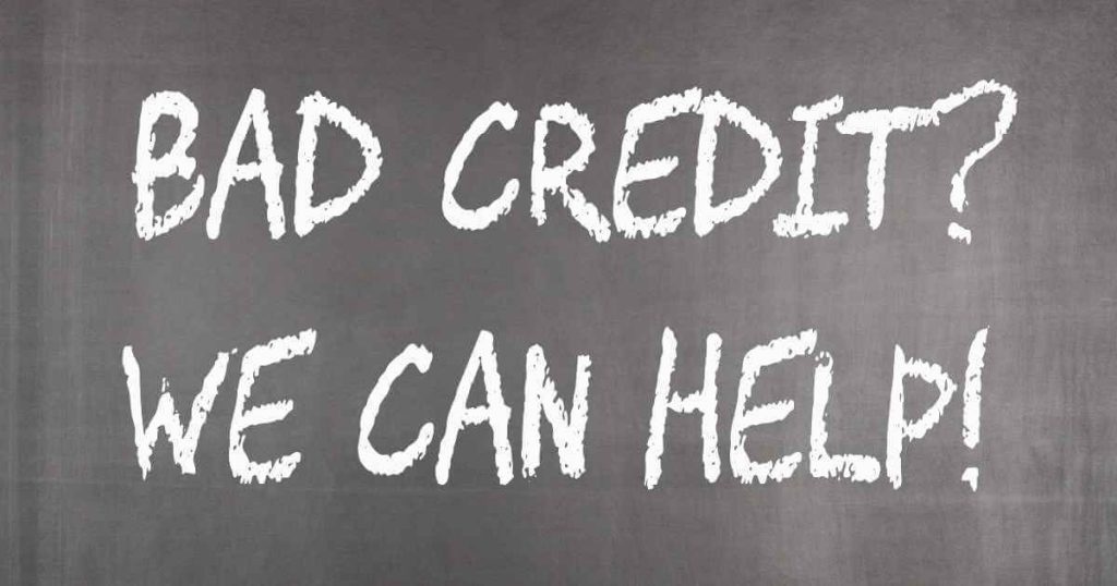 an image with words that say "bad credit? we can help!" to get bad credit car loans
