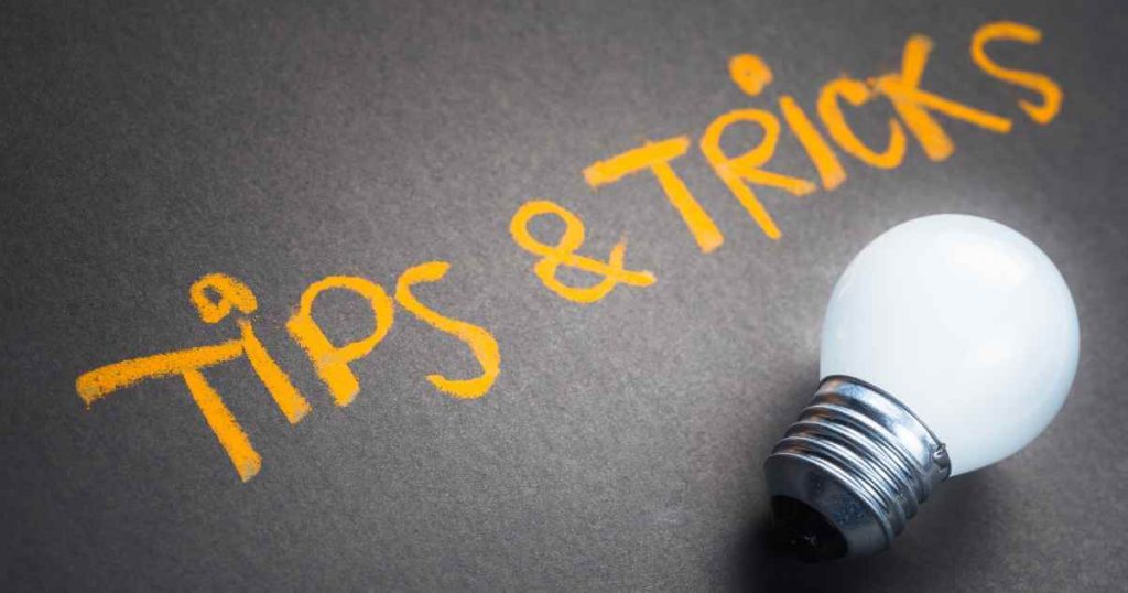 a lightbulb with the words "tips & tricks"