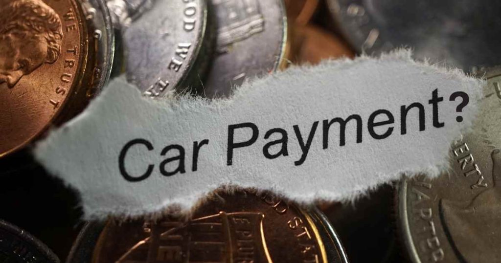 a piece of paper with coins surrounding it that has the words "car payment?"