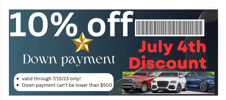 an image of a coupon for 10% off down payment at westland auto sales fresno's buy here pay here car dealer after understanding fireworks safety tips first