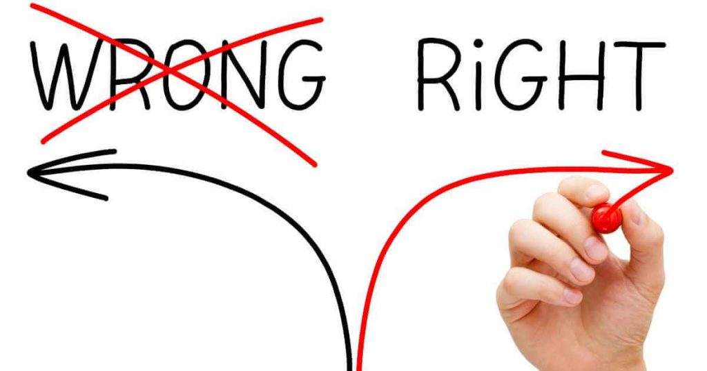 a hand drawing a left and right arrow with the word "wrong" crossed out and the word "right" about calculating interest on a car loan