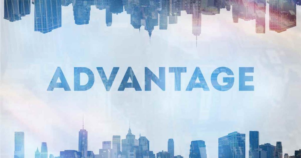 a city mirrored from up above with the word "advantage" from U R Approved Credit Vehicles