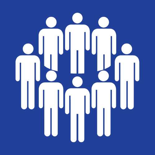 a graphic of a group of people standing around each other in a growing community