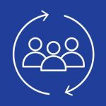 a graphic of a group of people with arrows circling around them