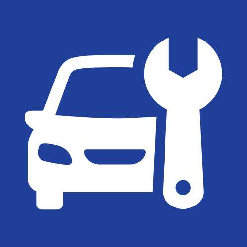 a graphic of a car with a wrench in front of it for used car service