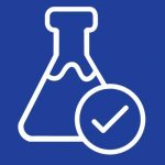 a graphic of a science test with a check mark on it
