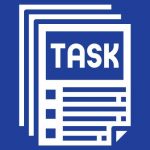 a graphic of a set of sheets that say "task" on it