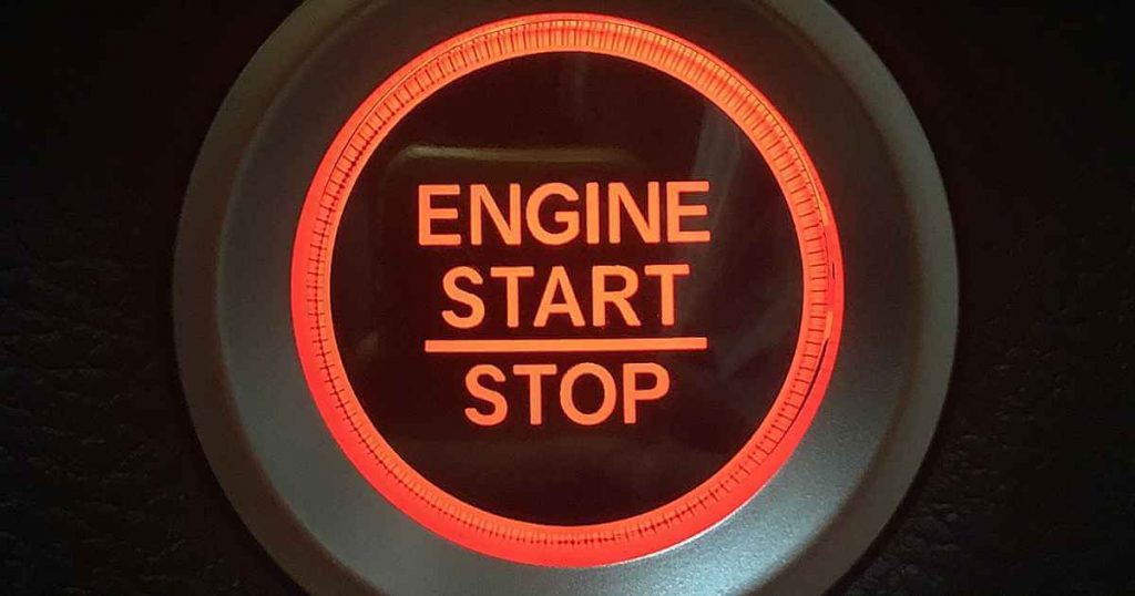 a push start button that reads "engine start" at bad credit car dealerships