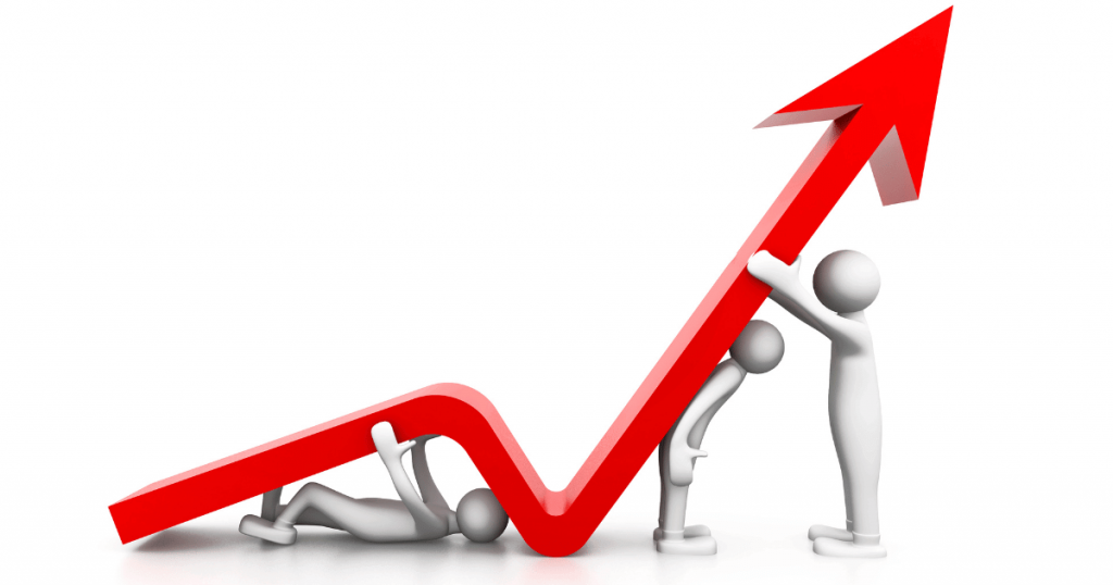 bar graph with cartoon people representing the positive impact on your credit score