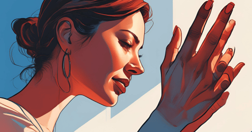 Concept art of a woman with her hands extended accepting the help being extended by a buy here pay here program in fresno