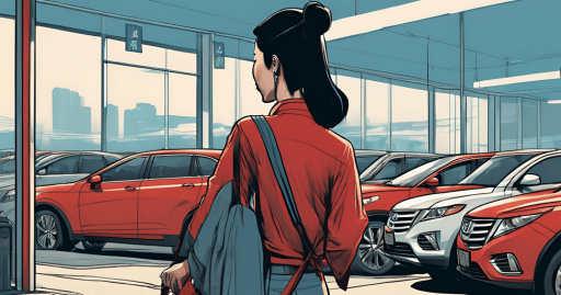 A woman with a satchel over her shoulder ready to use the tips provided to make her approval with car loans for bad credit in Fresno smooth