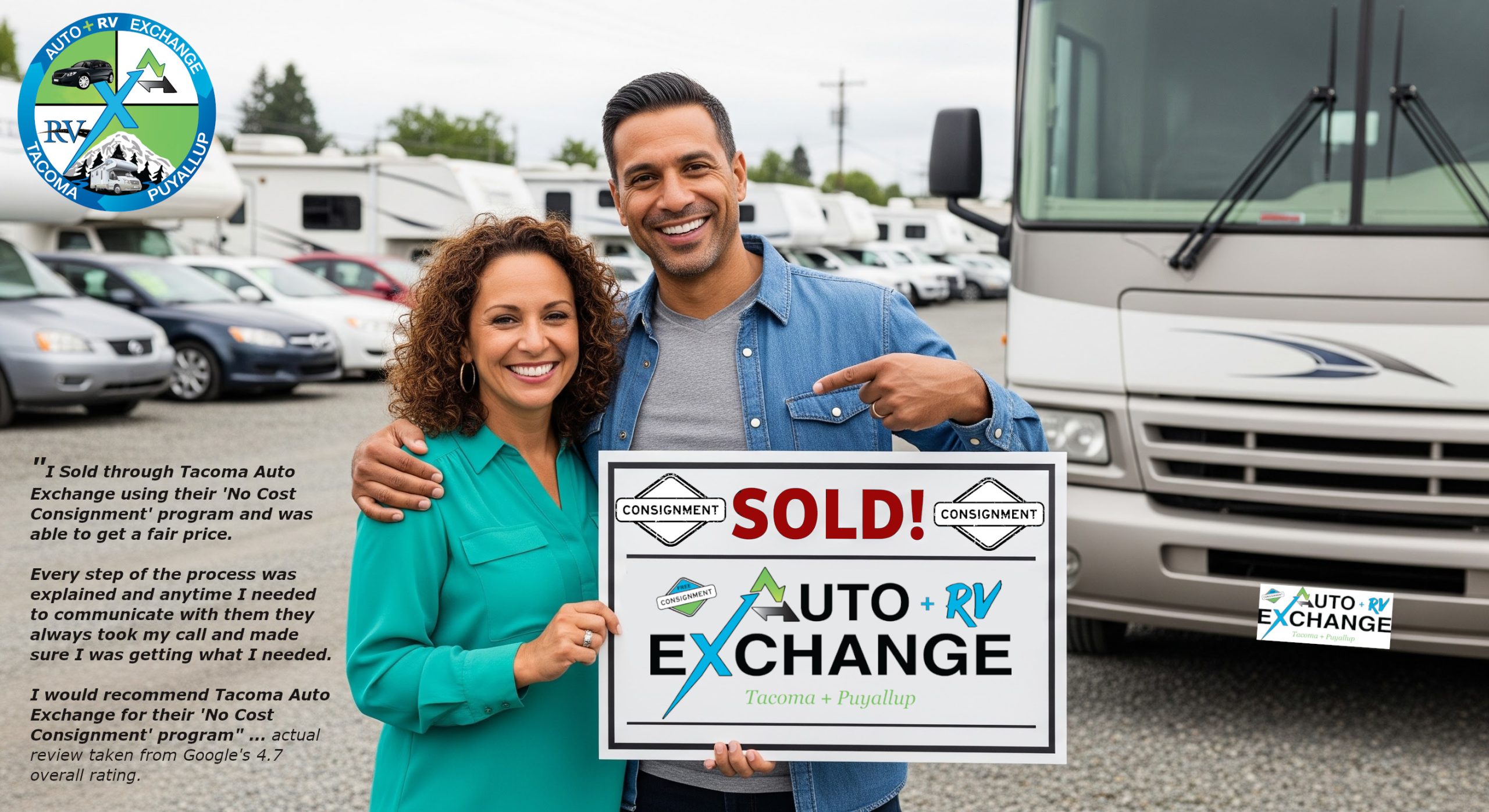 Review or testimonial for successful sale of RV and or vehicle using our consignment program