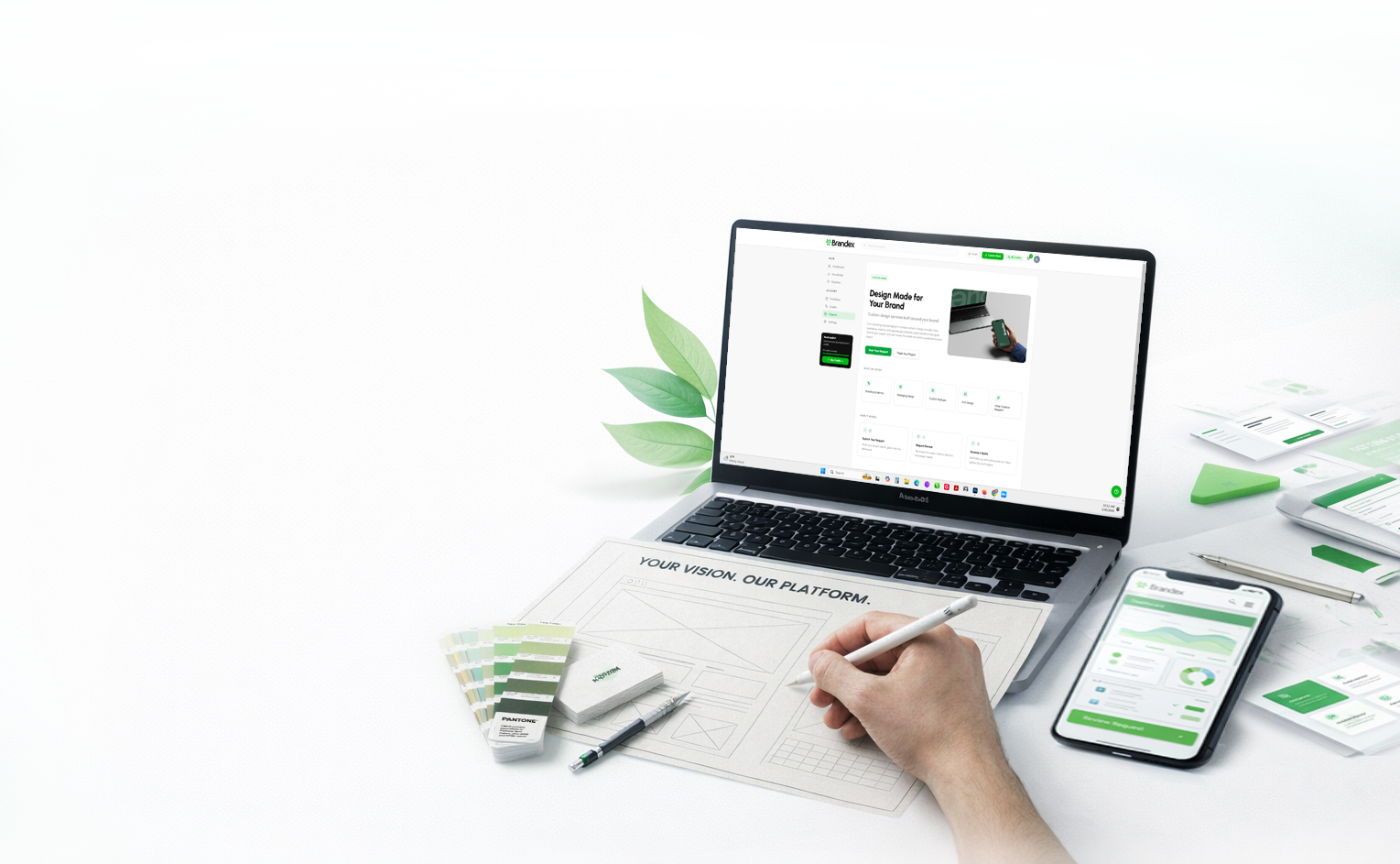 Brandex custom design workspace preview