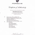 Porsche letter of authenticity
