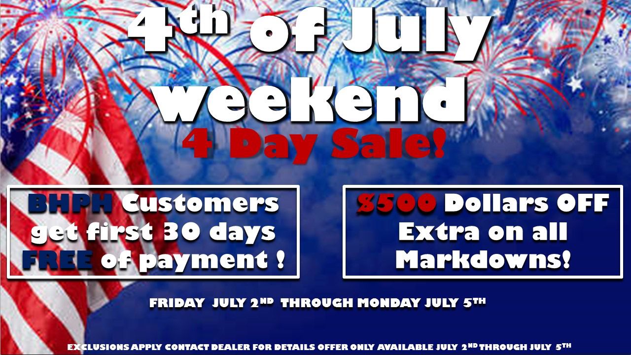 4TH JULY weekend 4 day sale