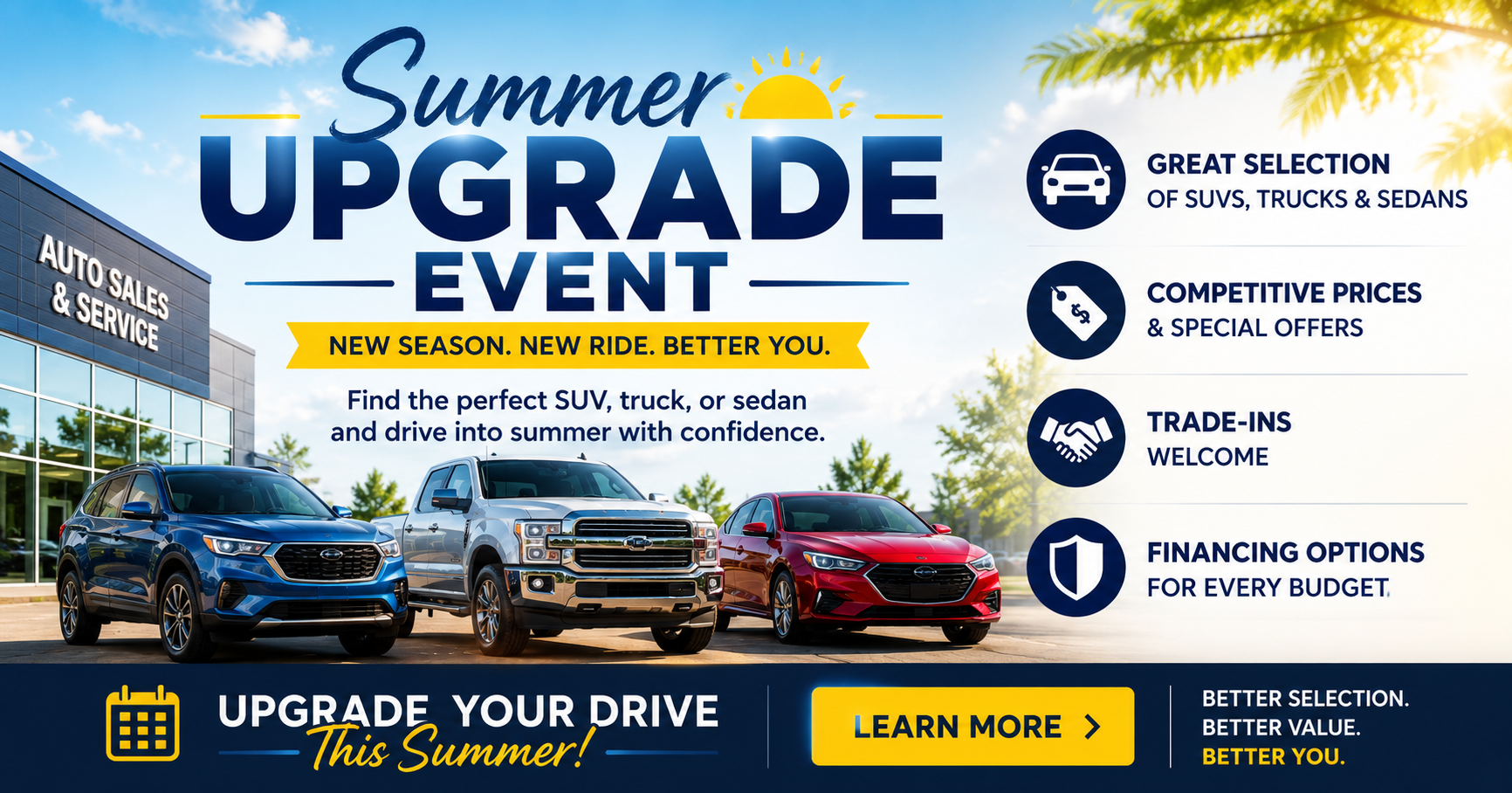 Upgrade Your Ride: The Auto Sales & Service Summer Upgrade Event is Live!